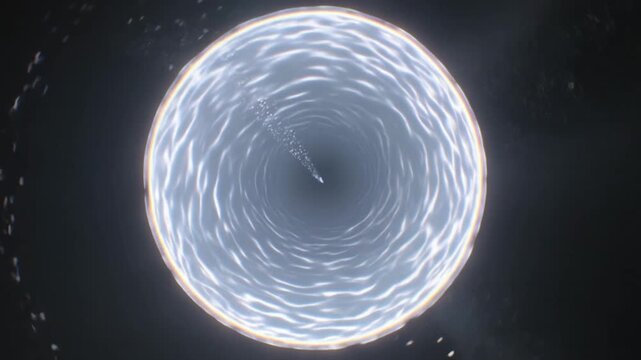 A swirling vortex of light radiates outward from a dark center.