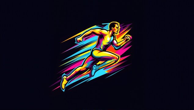 Logo pour marque de sport, mood, energy, logo sportif de couleur vives pour v&ecirc;tements.
