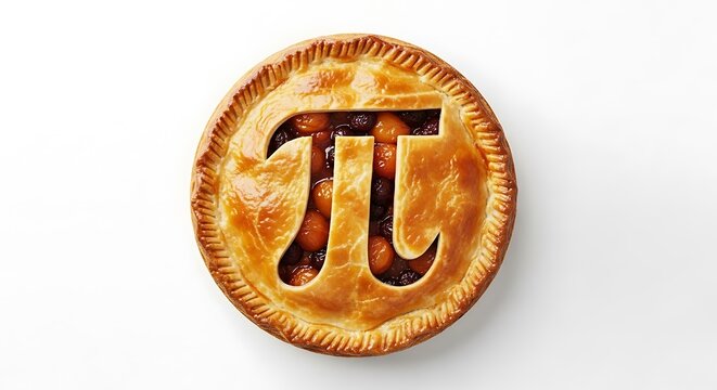 Sweet pie decorated with the mathematical symbol pi