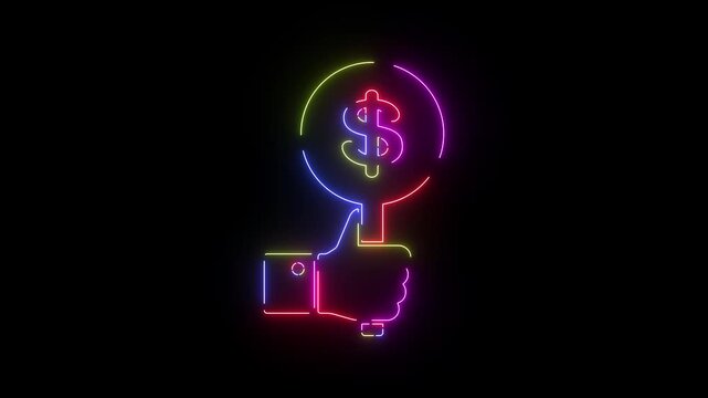 Judicial Shovel Scoop neon line icon seamless loop