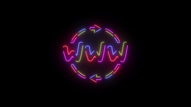Update Restyling Right neon line icon seamless loop