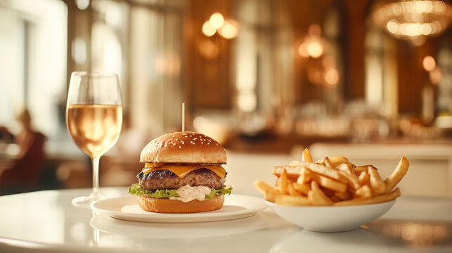 burger and fries