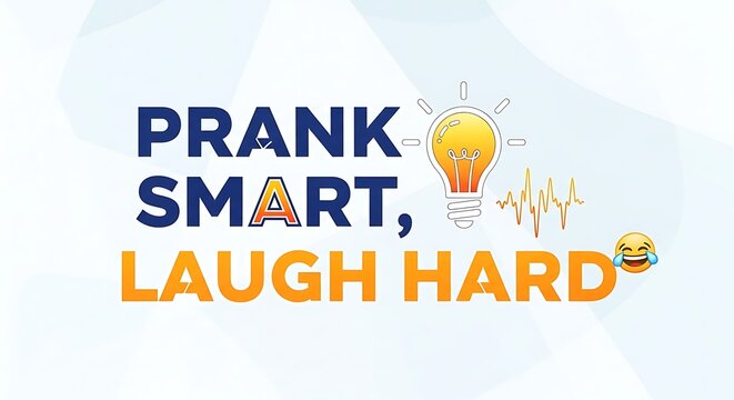 "Prank Smart, Laugh Hard" in a clean social media style