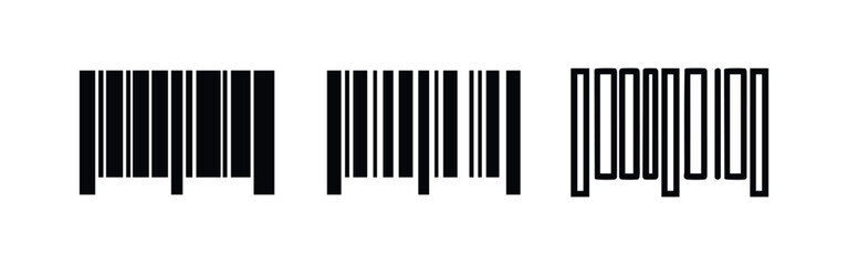 Obraz premium Barcode Icons Collection - Product Identification and Retail Scanner Symbols in Various Styles