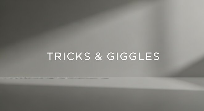 "Tricks & Giggles" is written on a simple modern design