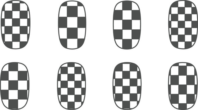 Checkered nails design black and white checkerboard nail art pattern