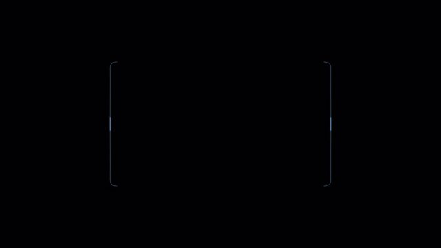 Futuristic HUD Frame Animation on Dark Background, Minimal Digital Interface Brackets, Sci Fi UI Element, Clean Tech Overlay Frame for Video VFX Motion Graphics