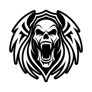 A filled style icon of banshee scream symbol