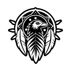 Fototapeta premium A filled style icon of mystic crow symbol
