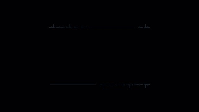 Minimal futuristic HUD data lines with glowing blue signal elements, sci fi technology background, digital interface overlay, abstract cyber UI waveform design