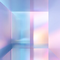 Fototapeta premium Abstract pastel geometric background with soft light and reflections