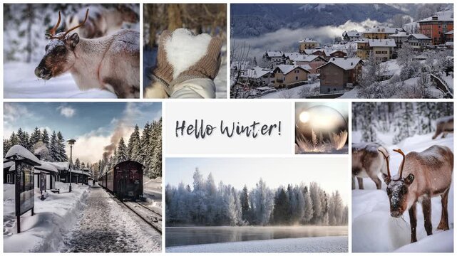 Blue and Brown Minimalist Hello Winter Video | Winter Comings Video