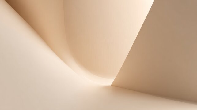 Minimalist abstract beige geometric shapes and soft light composition