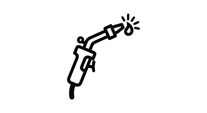 Vector illustration&nbsp;of welding torch icon with molten metal drop
