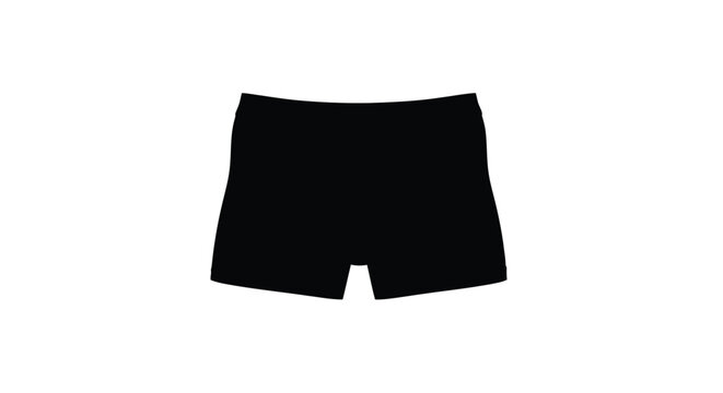 Black swim shorts presented on a white background a striking silhouette