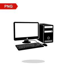 Fototapeta premium Desktop Computer PC Tower Icon 