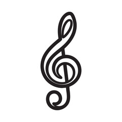 Obraz premium An illustration of a treble clef music symbol on a white background