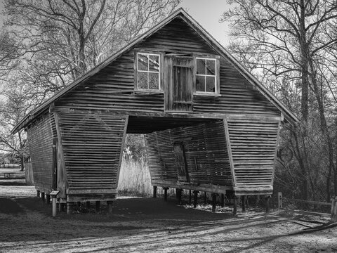 Historic Batsto Village Wooden Corn Crib in Winter | New Jersey