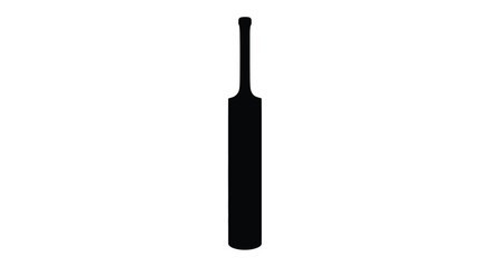 Obraz premium A simple black silhouette of a cricket bat against white background