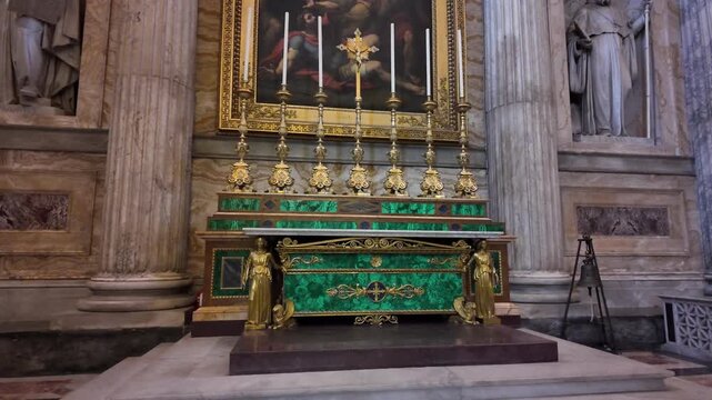 Malachite Altar Masterpiece In Basilica San Paolo Fuori Le Mura Rome