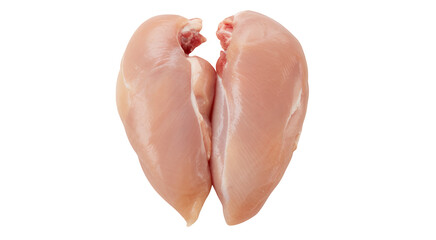 Fototapeta premium Raw chicken breast meat poultry isolated on a transparent background