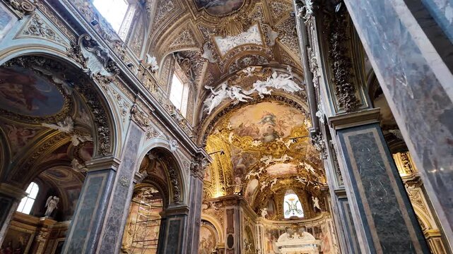 Interior Of Baroque Church Santa Maria Dell Orto Rome