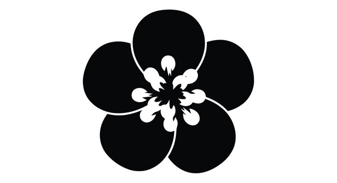 Vector illustration&nbsp;of plum blossom icon, traditional japanese flower symbol