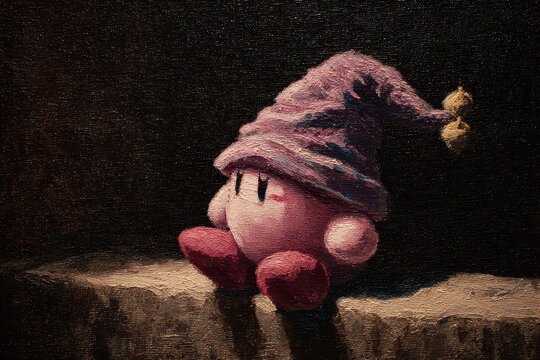 Kirby enjoys a peaceful moment on a ledge