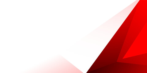 Fototapeta premium Red and white triangle Abstract background with technology concept for template, poster, wallpaper, flyer design. Vector illustration 