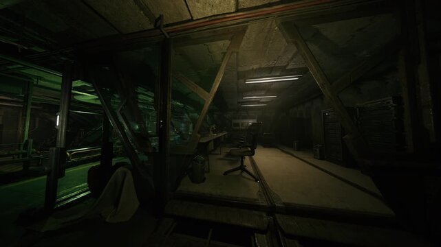 Massive engine room dominated by turbines and rotors, oil stains and coolant lines creating complex network, heat haze and steam vents, heavy gearboxes