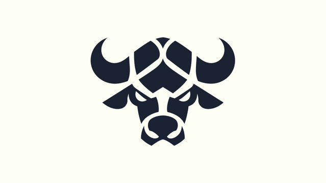 Abstract buffalo head silhouette