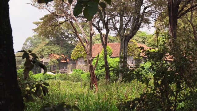 Nairobi, Kenya - 13th october, 2025: historic Giraffe Manor house nestled in a lush acacia forest in Nairobi, Kenya. Highlights iconic colonial architecture and sanctuary scenery