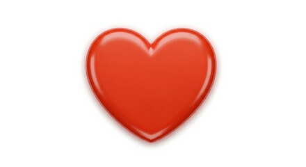 Fototapeta premium A universally recognized symbol of love, compassion, and passion, this vibrant glossy red heart icon represents affection and care