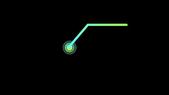 Minimal technology interface element designed for text highlighting. HUD line callout animation