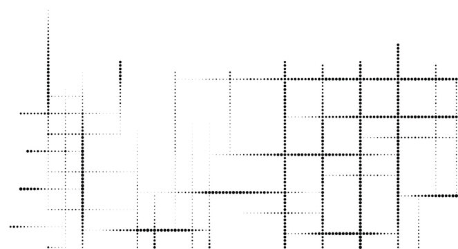 Geometric dot pattern forming grid lines on transparent background for abstract design.