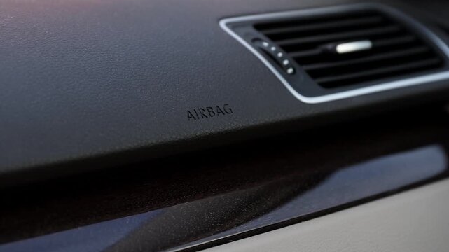 a airbag sign in a modern car 4k 25fps video