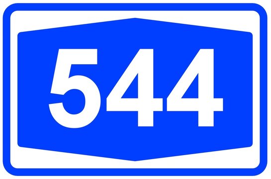 Illustration eines Autobahnschildes der Autobahn 544 in Deutschland	