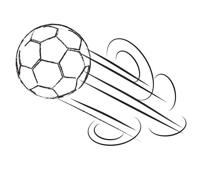 Football soccer ball abstract flight doodles illustration