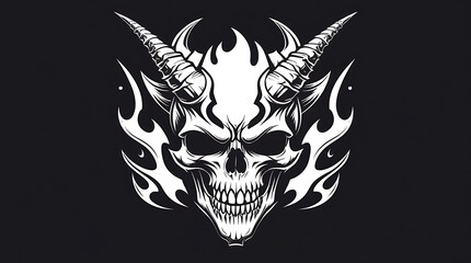 Fototapeta premium Dark aggressive skull logo