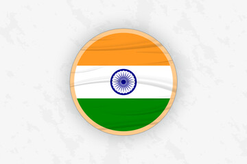 Naklejka premium India Flag Circular Sticker Design, National Pride Decal.