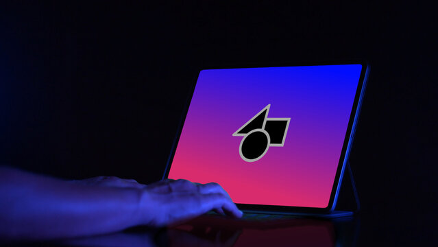 Tablet Dark Mockup 1 Dolly Color &ndash; Realistic Black Tablet Screen Animation, Dark Mode Device Presentation for Website, App UI UX and Digital Branding