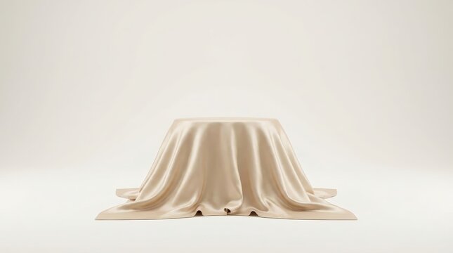 Seamless Studio Hero of Elegant Draped Object Centered with Symmetry