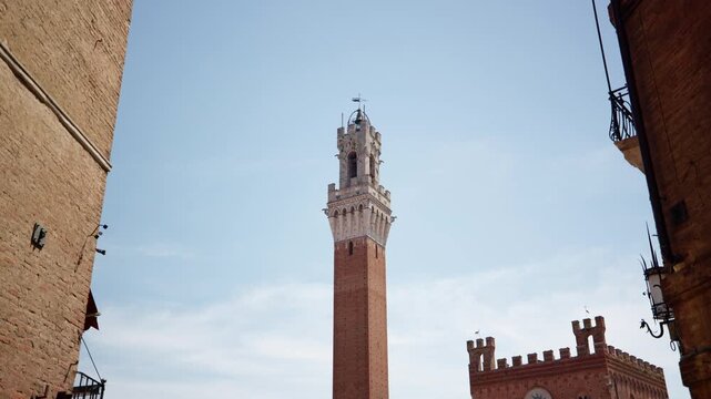 Torre del Mangia Viewed Between Buildings, Siena Tuscany