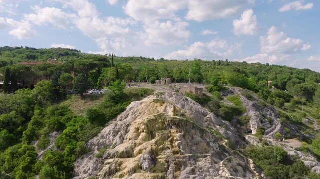 Aerial View of Antiche Terme Romane Libere, Tuscany, Italy