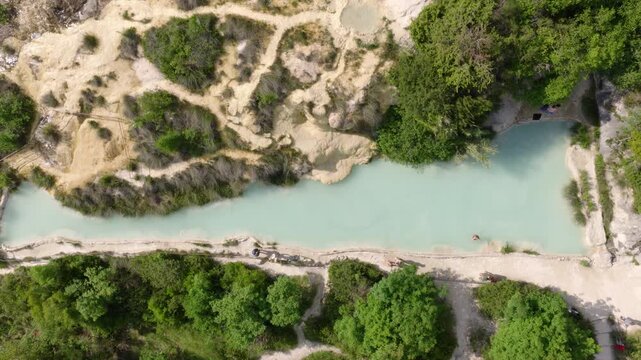 Aerial View of Antiche Terme Romane Libere Thermal Pools, Tuscany
