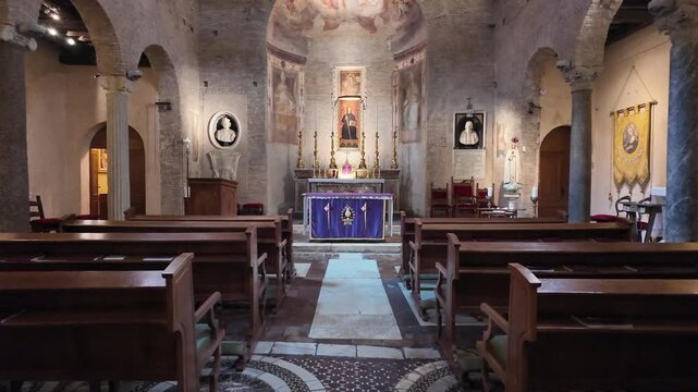 Interior Of Historic San Benedetto In Piscinula Church Rome