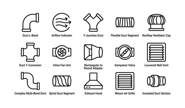 Various hvac duct components and accessories for efficient ventilation systems