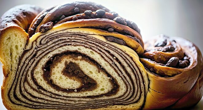 Swirling Chocolate Babka Layers as a Visual Metaphor for Comfort Food