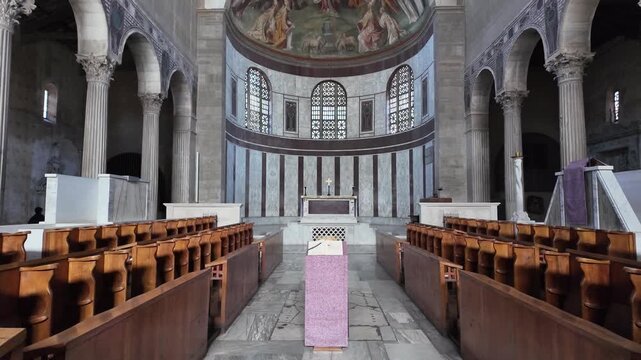 Early Christian Altar In Santa Sabina Basilica Rome