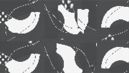 Fototapeta premium Abstract camouflage pattern black and white textured background design